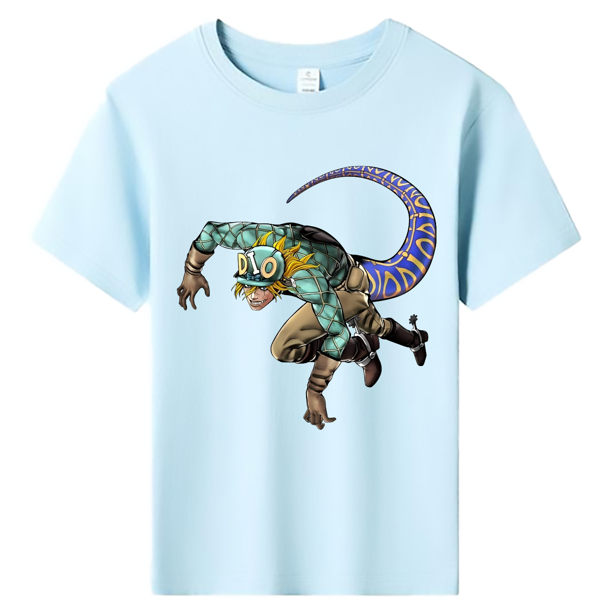 （画像用） ジョジョの奇妙な冒険 ディオ?ブランドー JoJo's Bizarre Adventure Dio Brando 綿100％キッズTシャツ（フロントプリント）